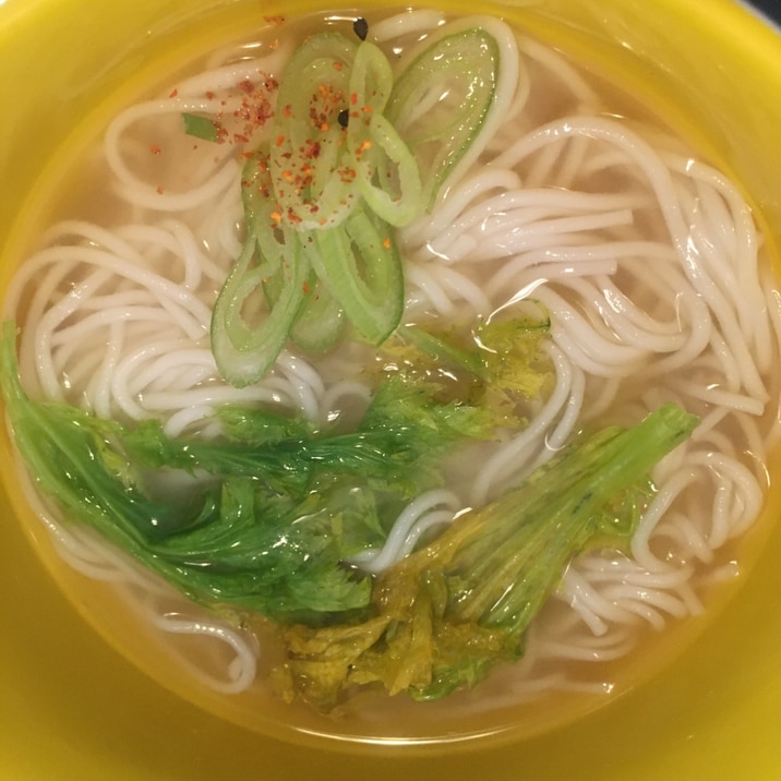 わさび菜のにゅうめん